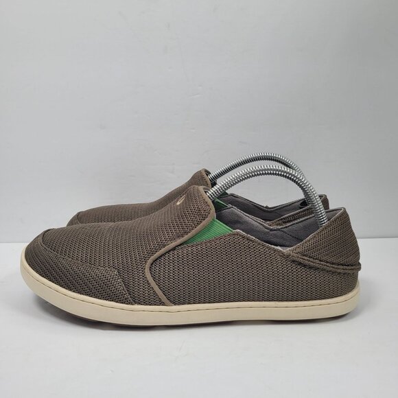 Olukai Men's Brown & Green Mesh Slip-On Casual Shoes 10188-13AP US Size 9 - Picture 2 of 8